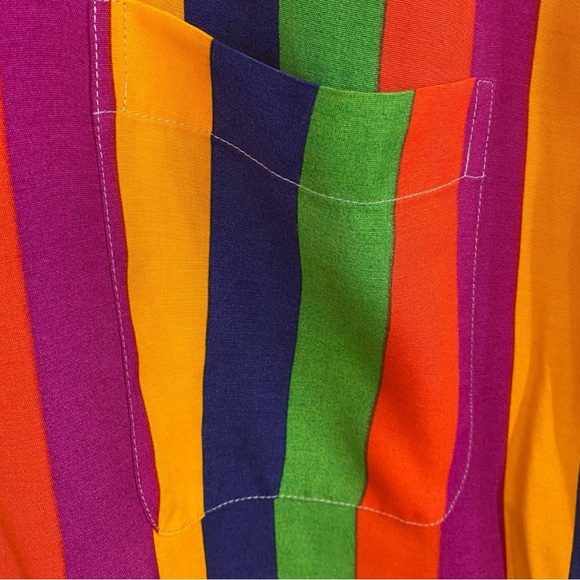 Vintage Equipment Bergdorf Goodman Rainbow Stripe Button Down Shirt Small - Picture 3 of 7